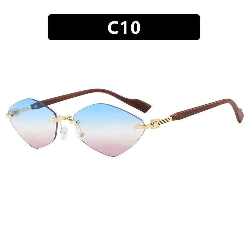 Dame geometrisk solbrille med luksuriøse trearmer og polariserte glass Luvikno
