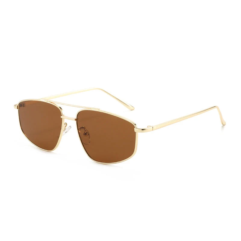 Dame geometrisk solbrille med høykvalitets metallramme og polariserte glass Luvikno