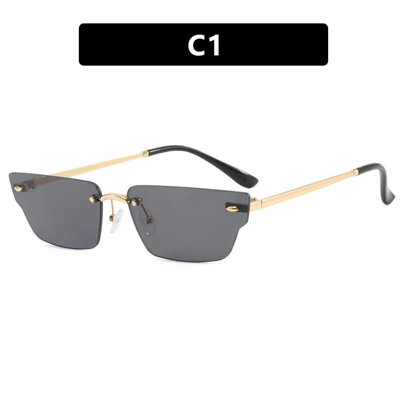 Dame geometrisk solbrille med filigranramme og transparente glass Luvikno