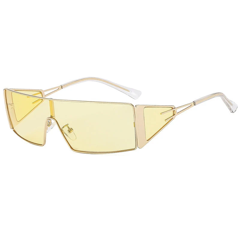 Dame geometrisk solbrille med futuristisk design og slitesterk ramme Luvikno