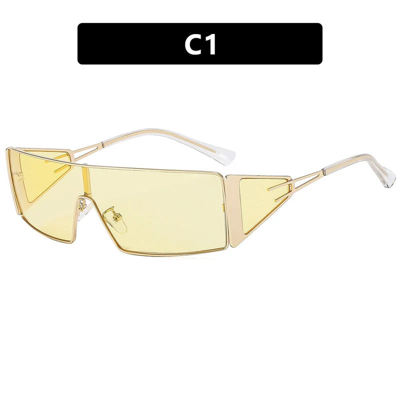 Dame geometrisk solbrille med futuristisk design og slitesterk ramme Luvikno