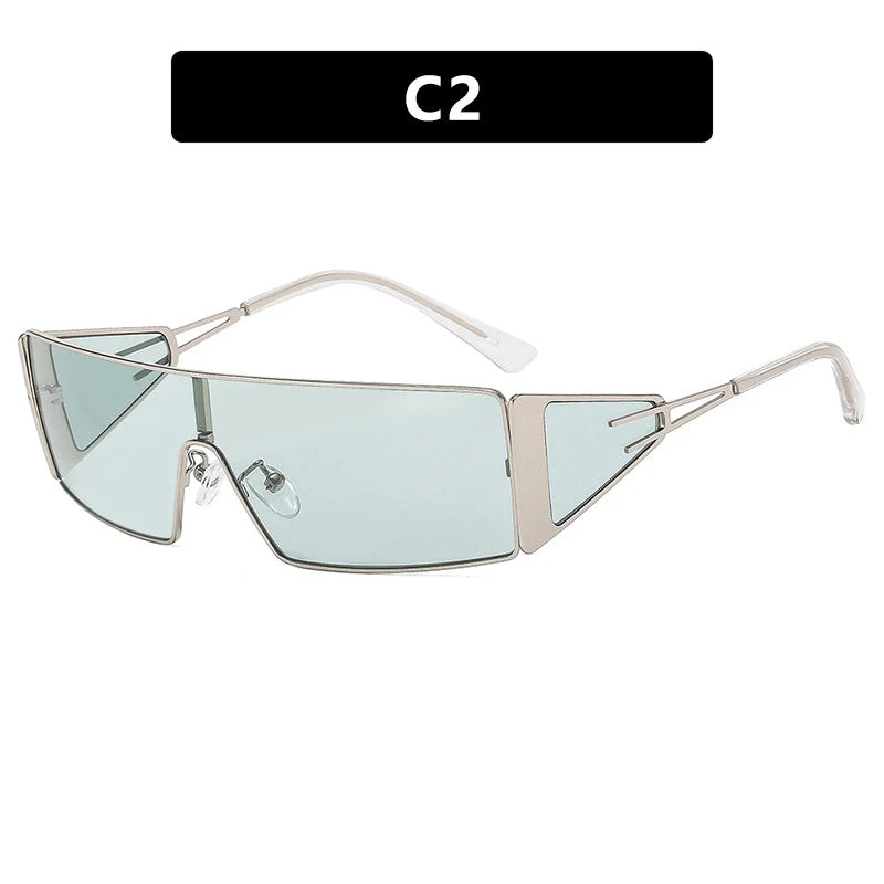 Dame geometrisk solbrille med futuristisk design og slitesterk ramme Luvikno