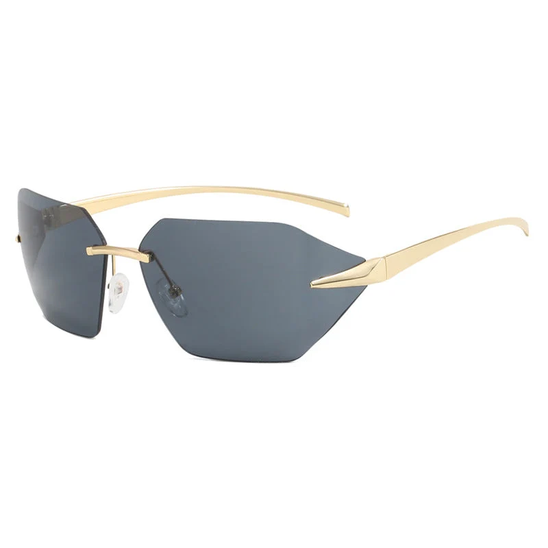 Damer geometrisk solbrille med elegant metallramme og polarisert glass Luvikno