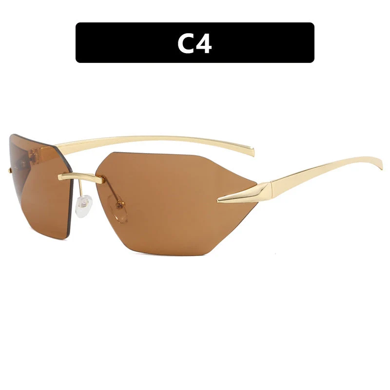 Damer geometrisk solbrille med elegant metallramme og polarisert glass Luvikno