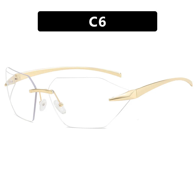 Damer geometrisk solbrille med elegant metallramme og polarisert glass Luvikno