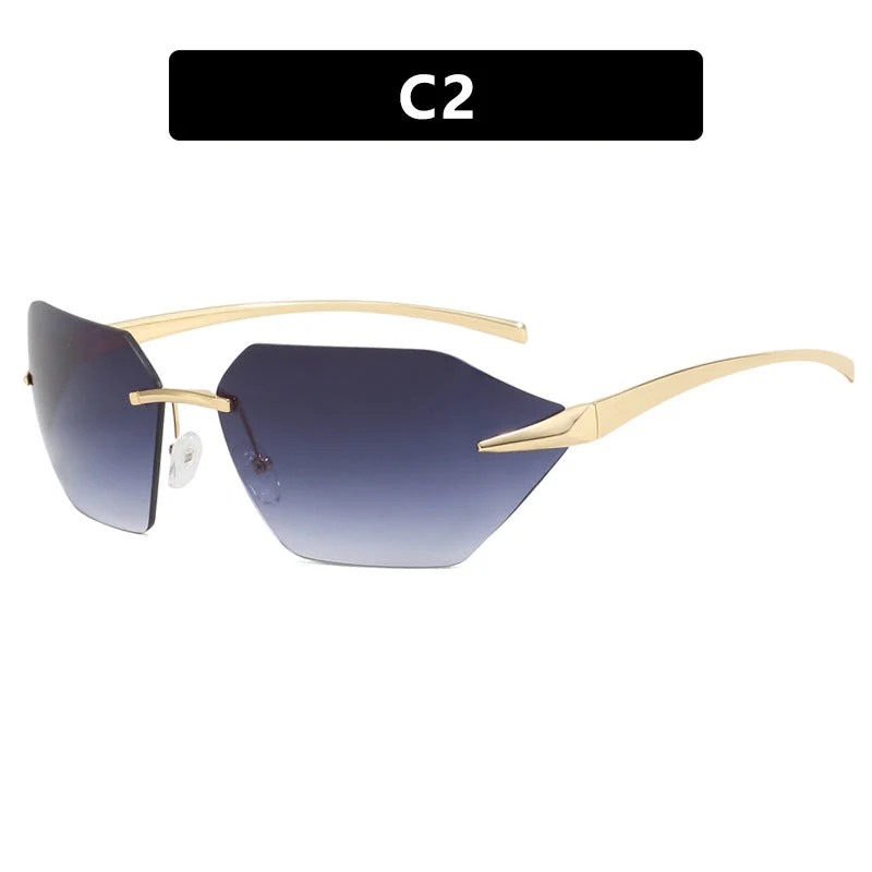 Damer geometrisk solbrille med elegant metallramme og polarisert glass Luvikno