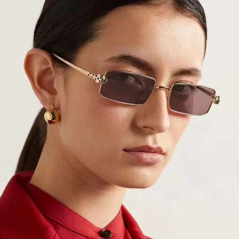 Dame elegant kvadratisk solbrille med luksus metallramme og UV-beskyttelse Luvikno