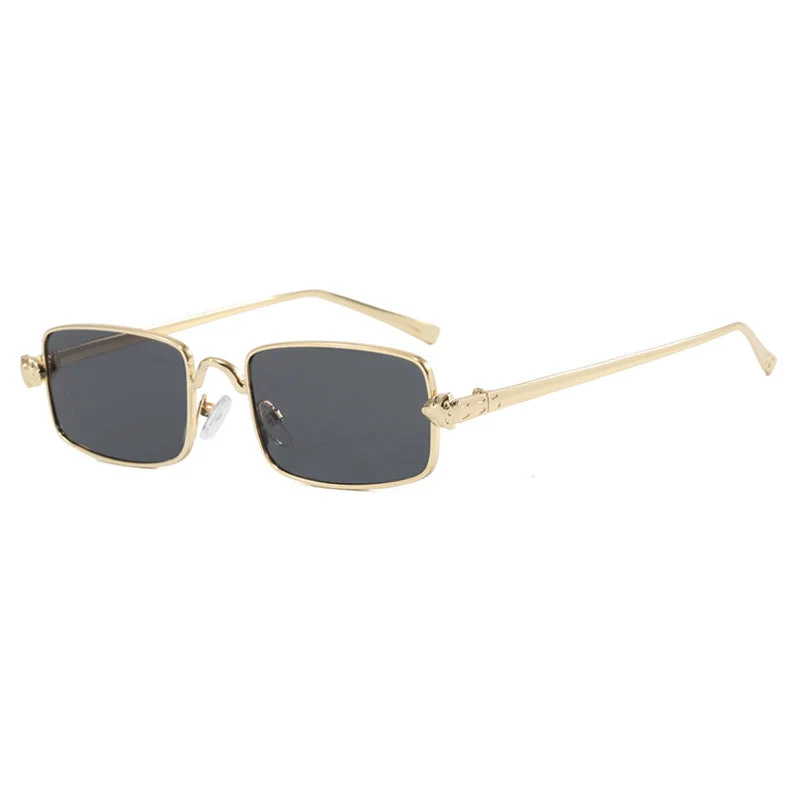 Dame elegant kvadratisk solbrille med luksus metallramme og UV-beskyttelse Luvikno