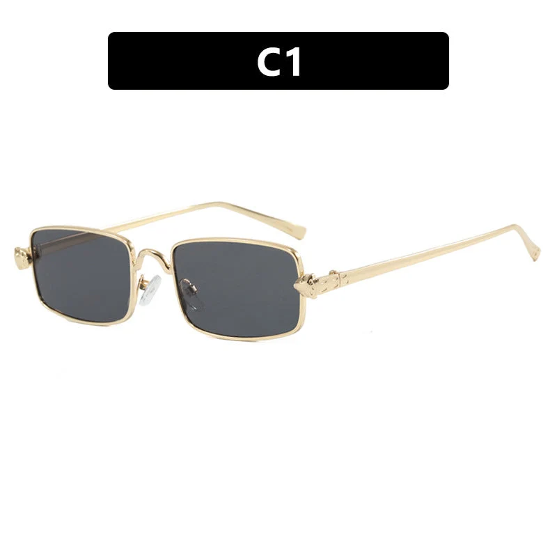 Dame elegant kvadratisk solbrille med luksus metallramme og UV-beskyttelse Luvikno
