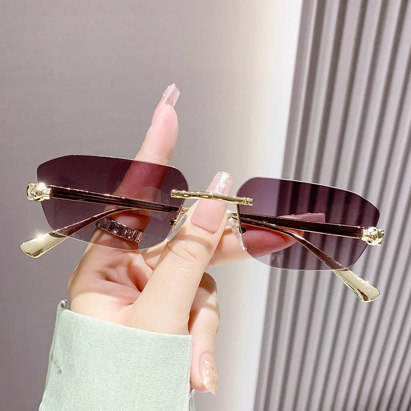 Dame elegant Halvram solbrille Luvikno