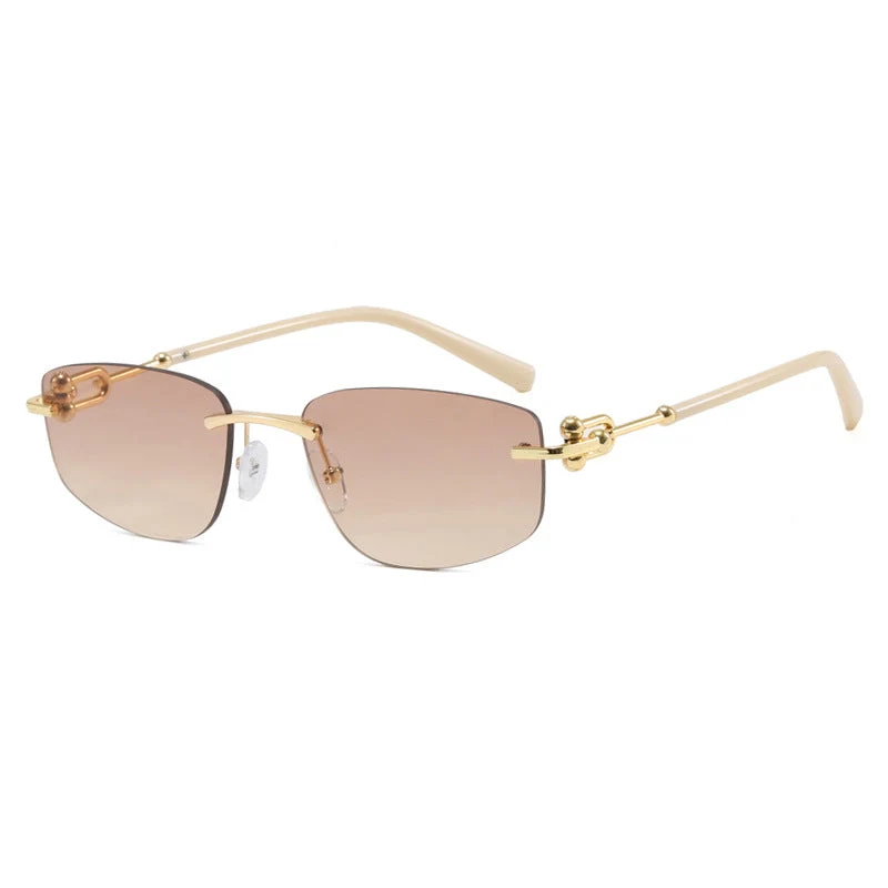 Dame elegant halvramme-briller med luksuriøs metallramme og transparente glass Luvikno