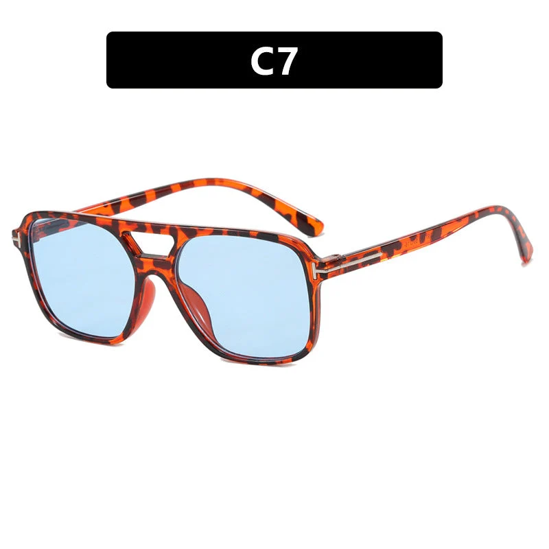 Dame elegant geometrisk solbrille med stilfull ramme Luvikno