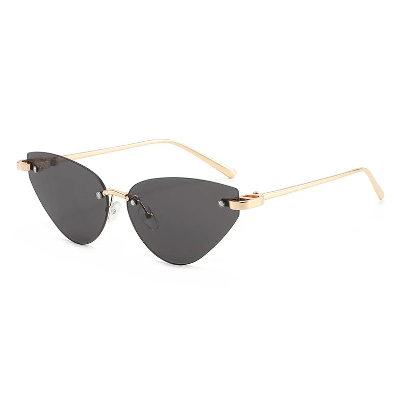 Dame elegante Cat-Eye solbriller med ultralett metallramme Luvikno