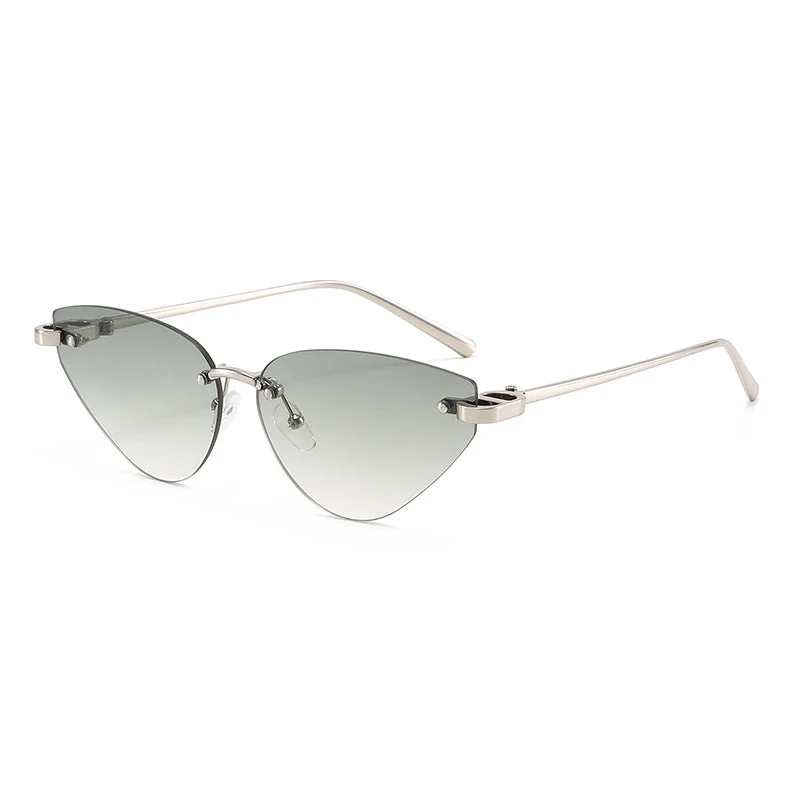 Dame elegante Cat-Eye solbriller med ultralett metallramme Luvikno