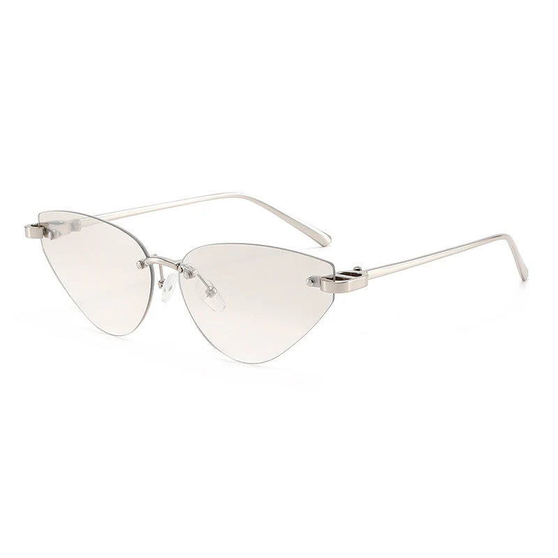 Dame elegante Cat-Eye solbriller med ultralett metallramme Luvikno