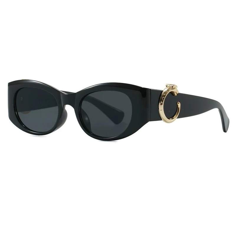Dame elegant Cat-Eye solbriller med gulldetaljer Luvikno