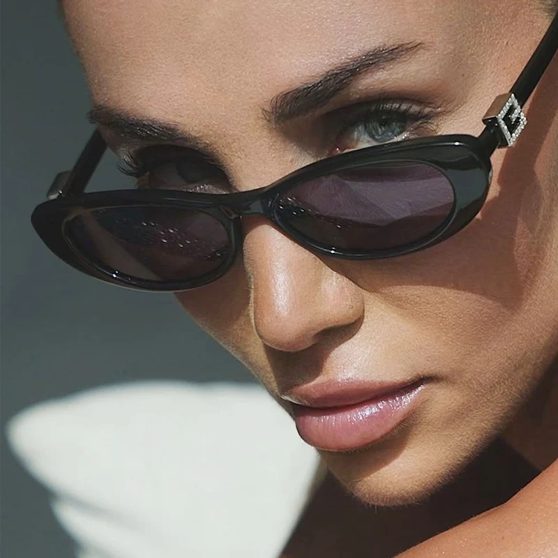 Dame elegant Cat-Eye solbriller med fine aksenter Luvikno