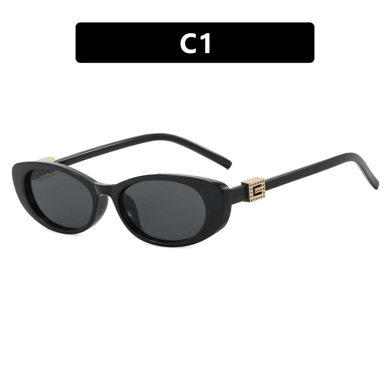 Dame elegant Cat-Eye solbriller med fine aksenter Luvikno