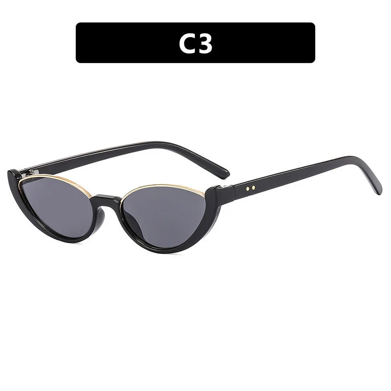 Dame Cat-Eye solbriller med speilte glass og elegant ramme Luvikno