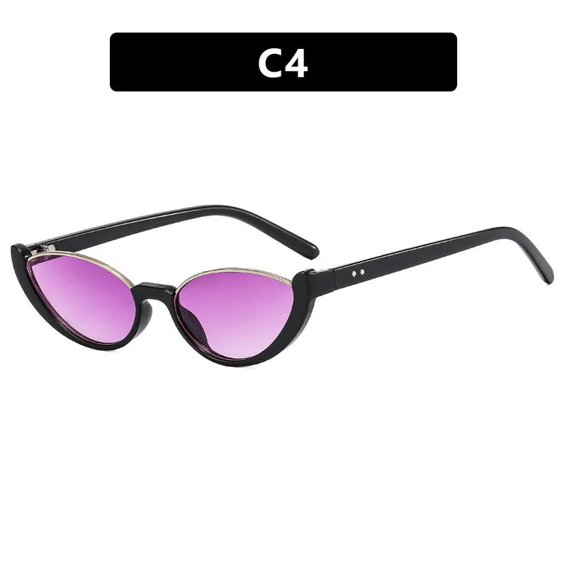 Dame Cat-Eye solbriller med speilte glass og elegant ramme Luvikno