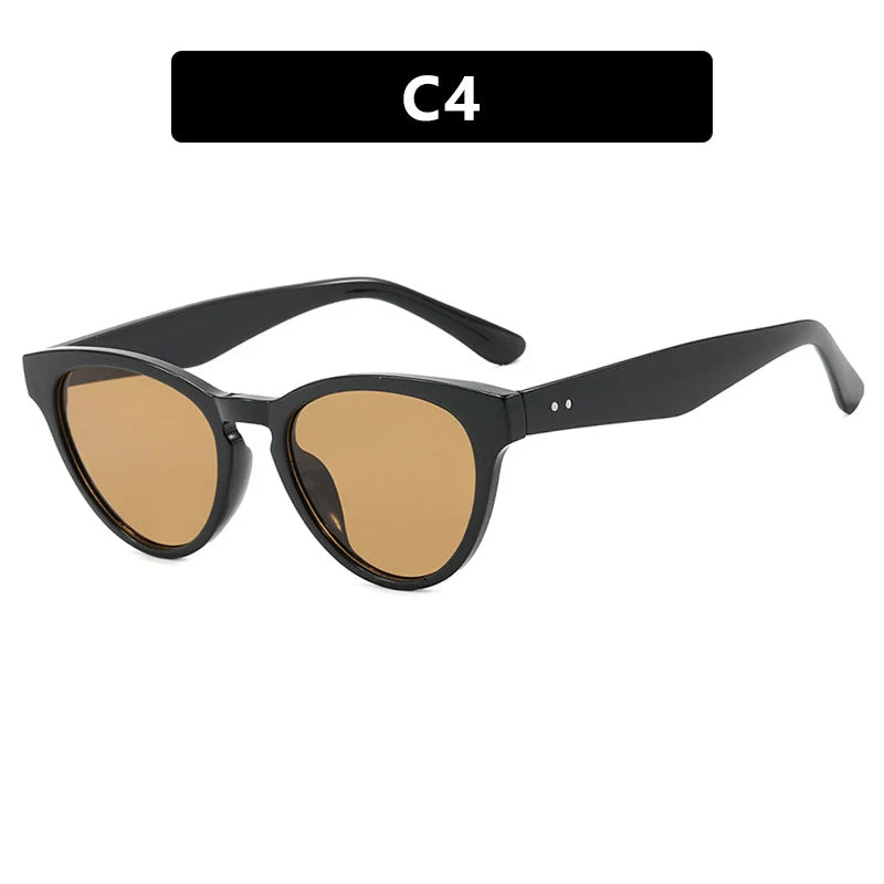 Dame cat-eye solbriller med UV-beskyttelse og moteramme Luvikno