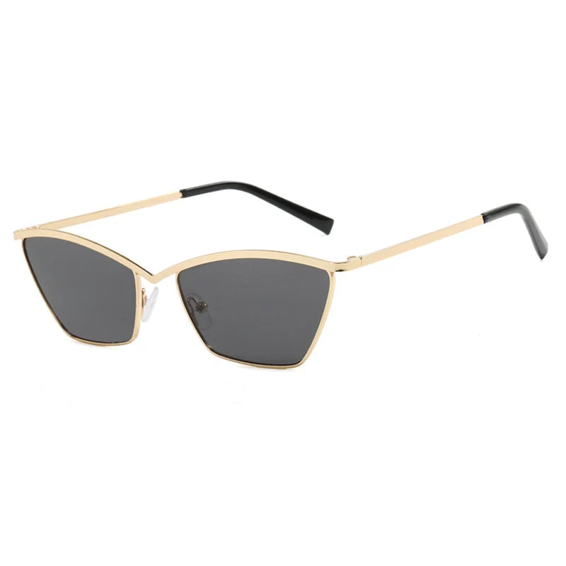 Dame Cat-Eye solbriller med stilfull metallramme og UV-beskyttelse Luvikno