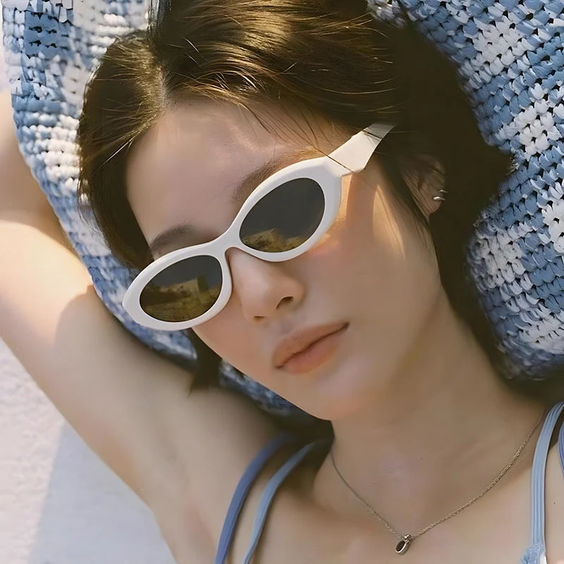 Dame Cat-Eye solbrille med stilig ramme Luvikno