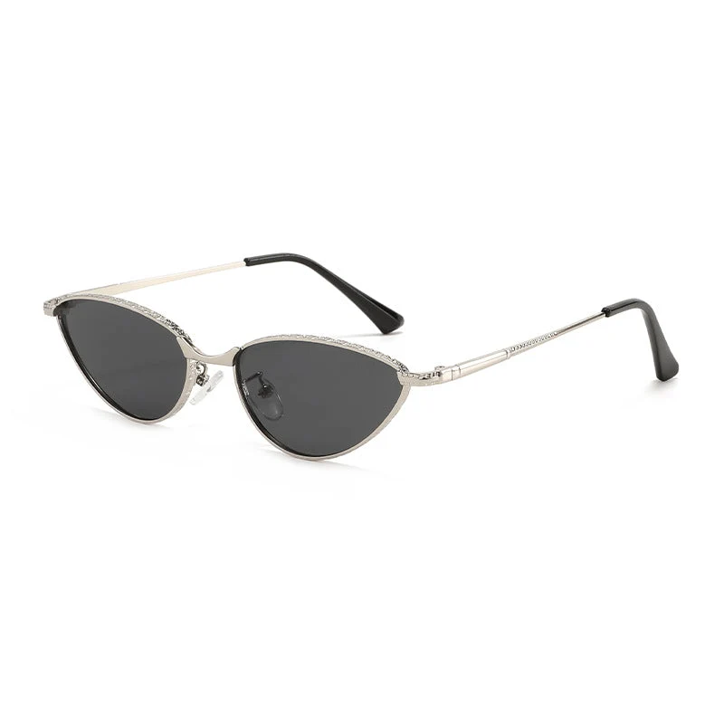 Dame Cat-Eye solbriller med rhinestones ramme og beskyttende linser Luvikno