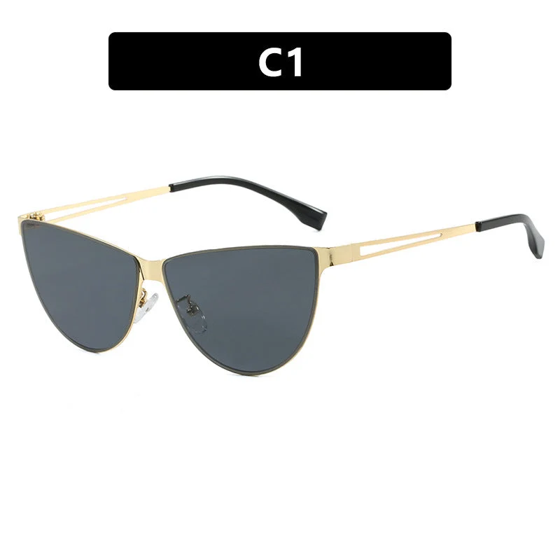 Dame Cat-Eye solbriller med stilfull metallramme og beskyttende UV-filter Luvikno