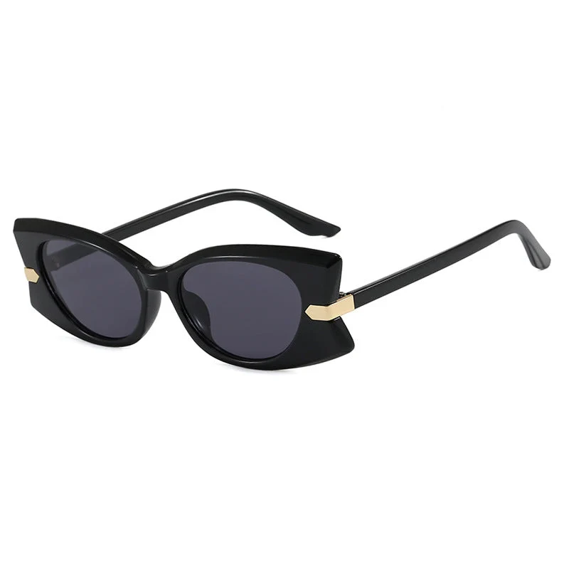 Dame Cat-Eye Solbrille med stilfull metalldetalj og UV-beskyttelse Luvikno