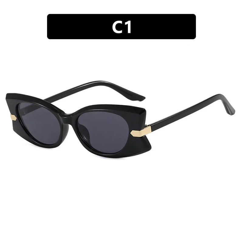 Dame Cat-Eye Solbrille med stilfull metalldetalj og UV-beskyttelse Luvikno