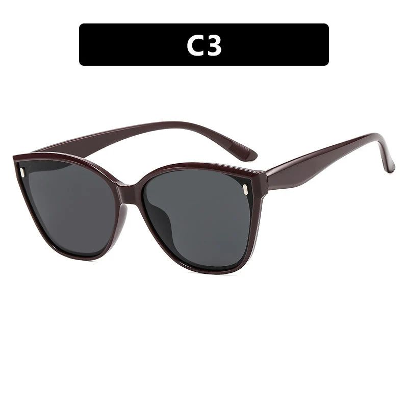 Dame Cat-Eye solbriller med beskyttende UV-filter og stilfull ramme Luvikno
