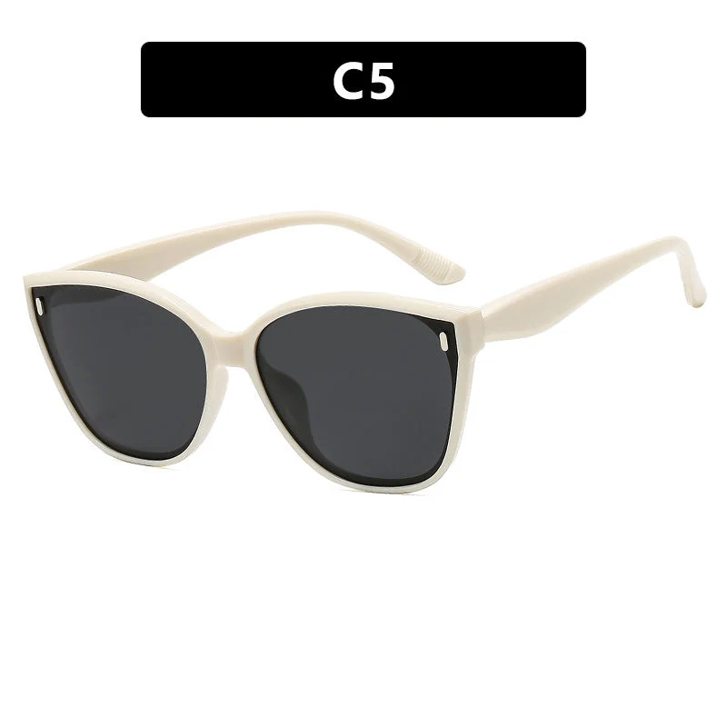 Dame Cat-Eye solbriller med beskyttende UV-filter og stilfull ramme Luvikno