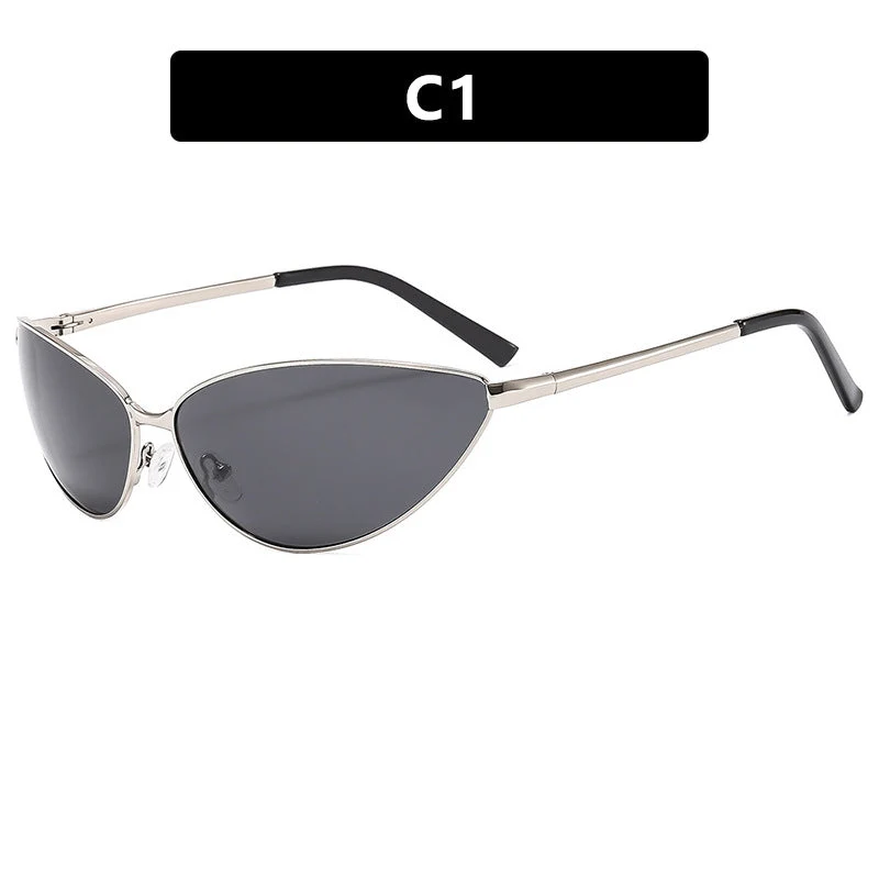 Damer Cat-Eye solbriller med moderne metallramme Luvikno