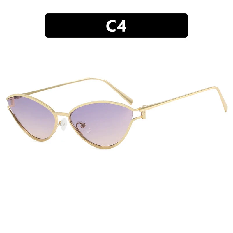 Dame Cat-Eye solbriller med beskyttende UV-filter og elegant metallramme Luvikno