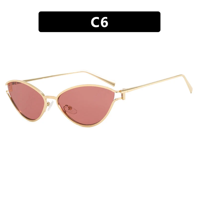 Dame Cat-Eye solbriller med beskyttende UV-filter og elegant metallramme Luvikno