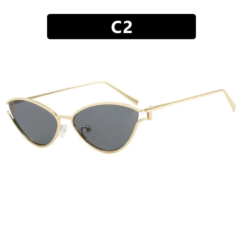 Dame Cat-Eye solbriller med beskyttende UV-filter og elegant metallramme Luvikno
