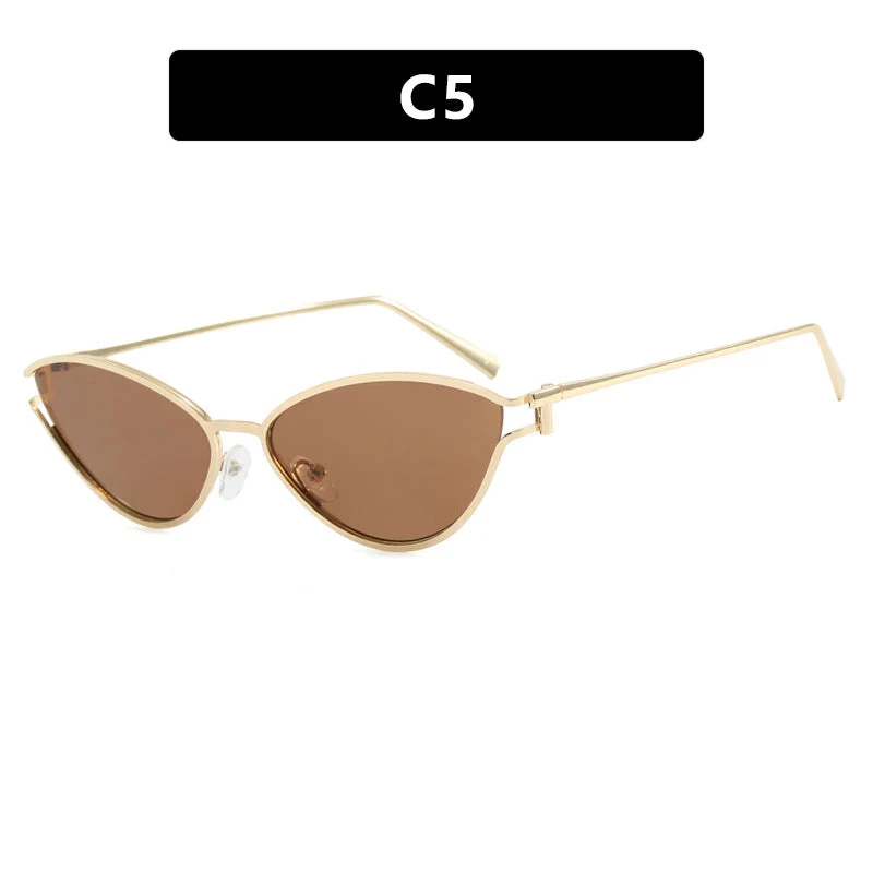 Dame Cat-Eye solbriller med beskyttende UV-filter og elegant metallramme Luvikno