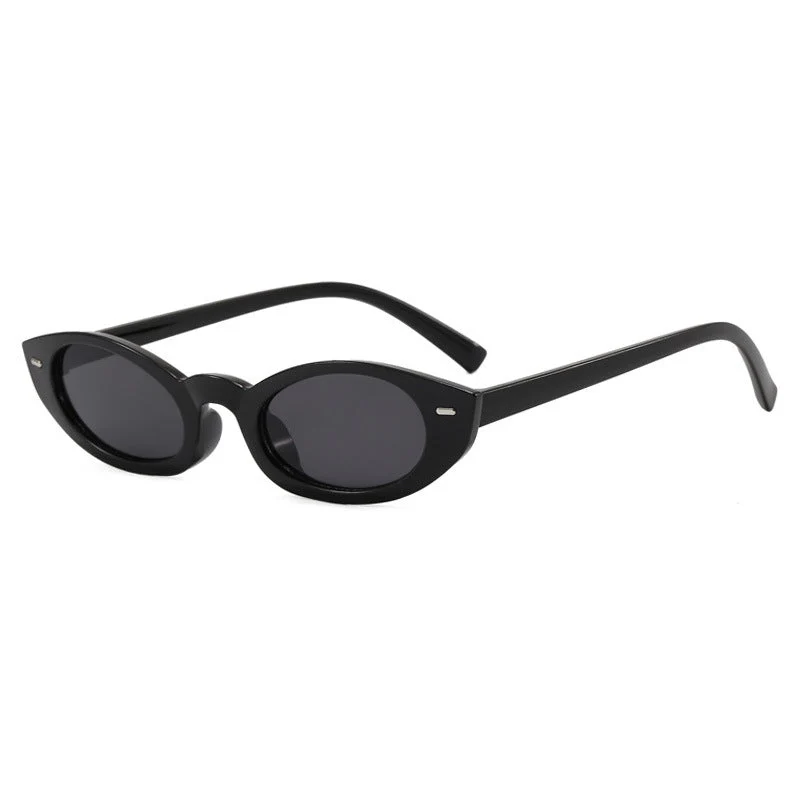 Dame Cat-Eye solbriller med moderne gjennomsiktig ramme Luvikno