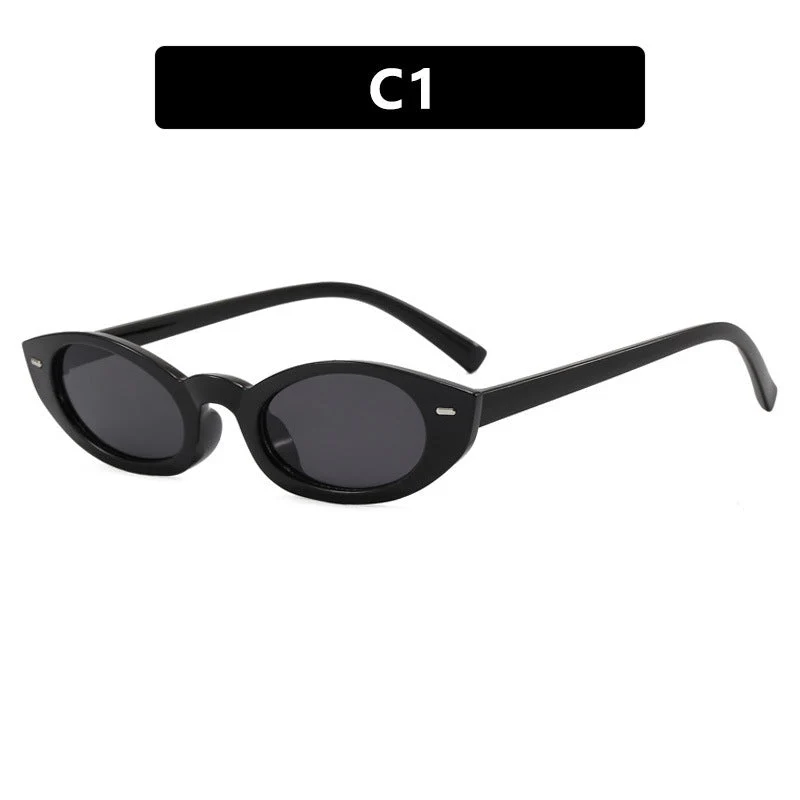 Dame Cat-Eye solbriller med moderne gjennomsiktig ramme Luvikno