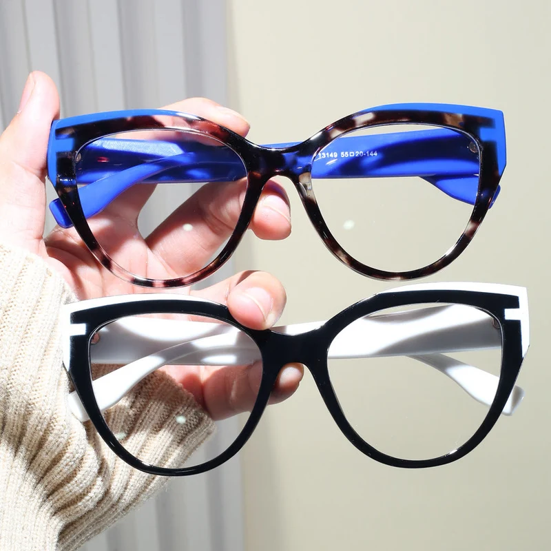 Dame Cat-Eye solbriller med ekstravagant ramme og UV-beskyttelse Luvikno