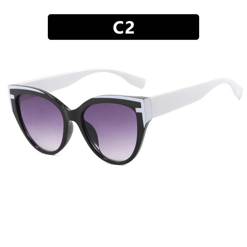 Dame Cat-Eye solbriller med ekstravagant ramme og UV-beskyttelse Luvikno