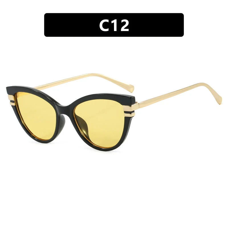 Damer Cat-Eye solbrille med elegante metallakenter Luvikno
