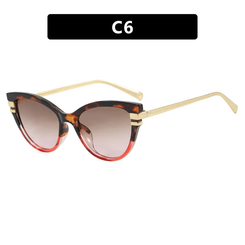 Damer Cat-Eye solbrille med elegante metallakenter Luvikno