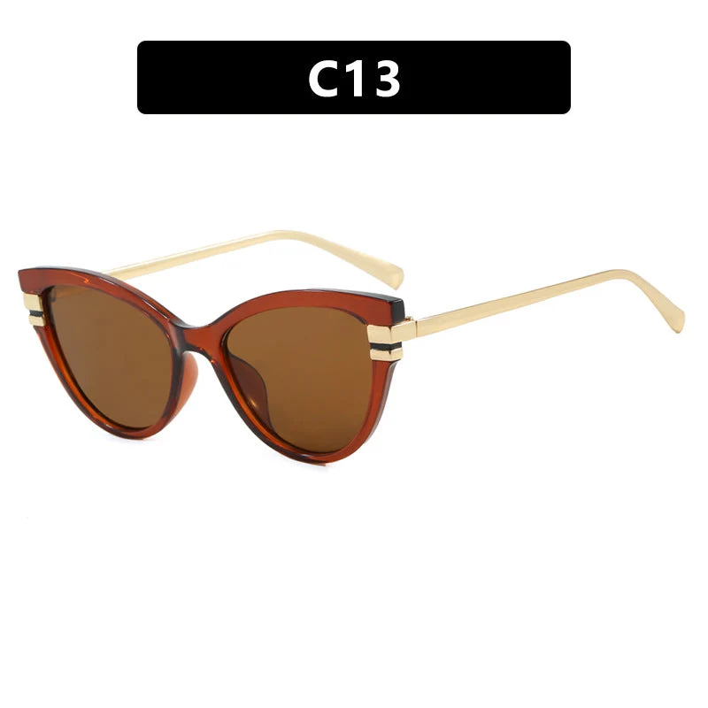 Damer Cat-Eye solbrille med elegante metallakenter Luvikno