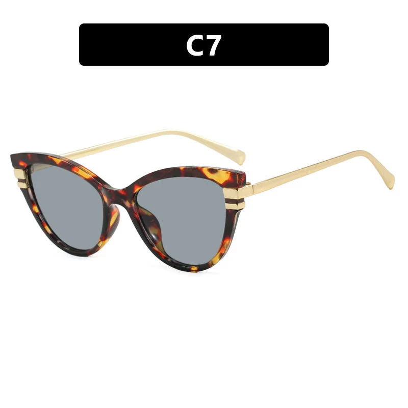 Damer Cat-Eye solbrille med elegante metallakenter Luvikno