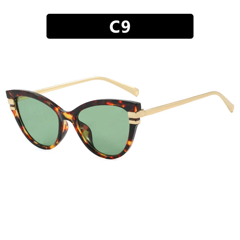 Damer Cat-Eye solbrille med elegante metallakenter Luvikno