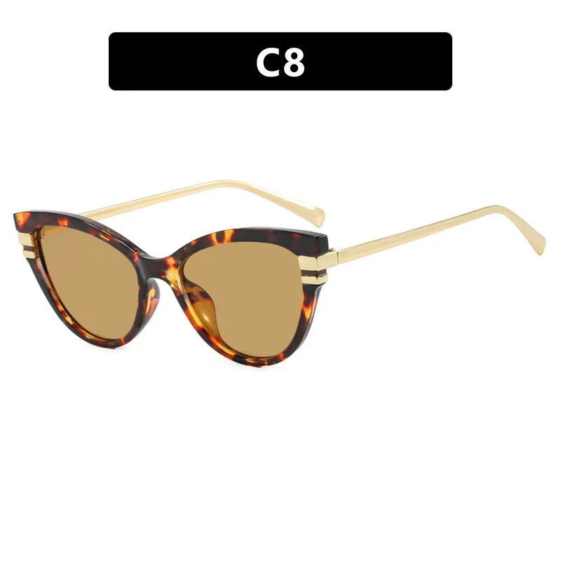 Damer Cat-Eye solbrille med elegante metallakenter Luvikno