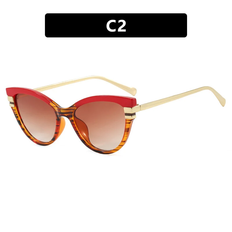 Damer Cat-Eye solbrille med elegante metallakenter Luvikno