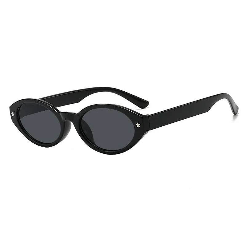 Dame Cat-Eye solbriller med elegant bæreveskedesign Luvikno